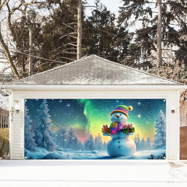 Riforla Holiday Cheer Garage Festive Christmas Banner with Bright Colors Festive Design Perfect for Auto Enthusiasts Home Garages Easy Hanging Durable Material Flags Banners Accessories F