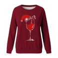 thumbnail image 4 of Gibobby Sudadera Navidad mujer Sudadera de Navidad para mujer, divertido árbol de Navidad, camión, gráfico, cuello redondo, casual, ajuste holgado(Vino,M), 4 of 5