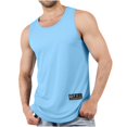 thumbnail image 2 of Yongwang Mens Sleeveless Workout Tank Tops Crew Neck Muscle Shirts Athletic Curved Hem Summer Sport Tops, 2 of 6