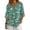 #03Green, variant on Boho Watercolor Floral V Neck T Shirts for Women Cotton Linen 3/4 Sleeve Summer Beach Casual Tops #03Purple Pink L