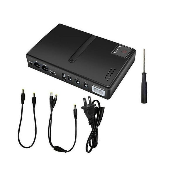 UPS Uninterruptible Power Supply 1018L-5V 9V 12V 15V 24V, Large Capacity Backup Power Adapter for W