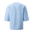 thumbnail image 3 of CasualCrewNeckJacquardKnitTShirtBreathableComfortableEverydayWearEssentialForSpringSummerSeason, 3 of 4