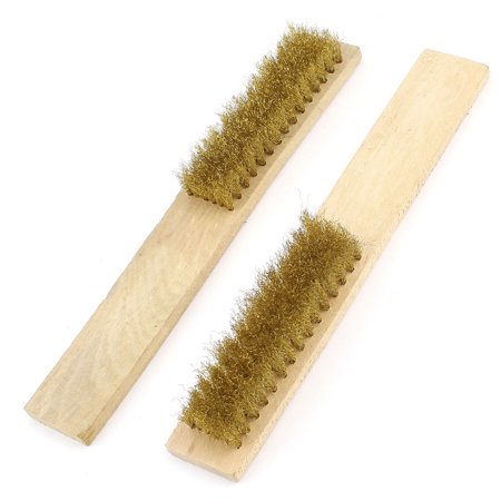 9-Inch Brass Wire Cleaning Brush with Wood Handle