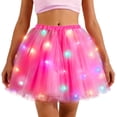 thumbnail image 2 of Hpapadks Women's Skirts Led Light Up Tutu Skirt Glowing Fairy Angel Mesh Rave Party Costume Hot Pink One Size, 2 of 4