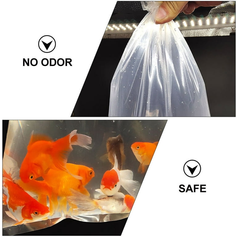 50Pcs Live Fish Transport Bags Leak-Proof Shipping Bags Plastic Bag White 
