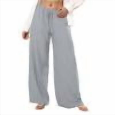 Admvng Linen Pants Women Solid Color Elastic Waist Wide Leg Sports Casual Pants For Women S-2XL