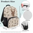thumbnail image 6 of KEIAHUAN Deer Camo Bow Boys School Backpack, Spacious Main Compartment Daypack, Large Capacity 17 Inch Student Backpack Fits 14 Inch Laptop, Extra Front Pocket for Girls Kids Small Accessories, 6 of 6