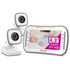 A242 Video Baby Monitor, Comfortable Slim Design handheld enclosure, 4.3" Screen Monitor & 2 Camera, Range up to 1000ft, 12 Hour Battery Life, 2-Way Talk, Night Vision, Temperature Monitor, No WiFi.