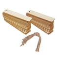 thumbnail image 3 of 48 Pieces Wood Blank Bookmarks Unfinished Wood Crafts with Holes and Ropes Wood, 3 of 8
