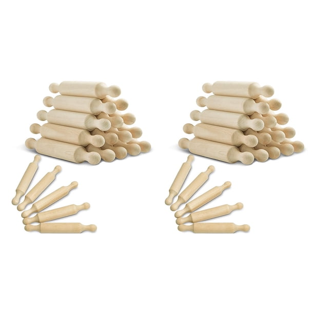 Mini Rodillo de Madera de 30 Piezas, 6 Pulgadas de Largo, Rodillo para Hornear de Cocina, Rodillo Pequeño para Masa de Madera para Niños, Fondant