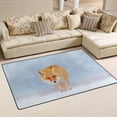 thumbnail image 2 of Coolnut Lightweight Non Slip Carpet Mats 60 x 39 inch (5'x 3'3"), Area Soft Rugs Floor Mat Rug Decoration for Kids Room Living Room Red Fox in Cold Winter, 2 of 6