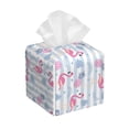 thumbnail image 1 of Fotbe Flamingo and Pineapple Porta Pañuelos Decorativo de Cuero, Caja Cuadrada Moderna para Pañuelos Faciales, Organizador y Dispensador 5x5x5'', 1 of 7