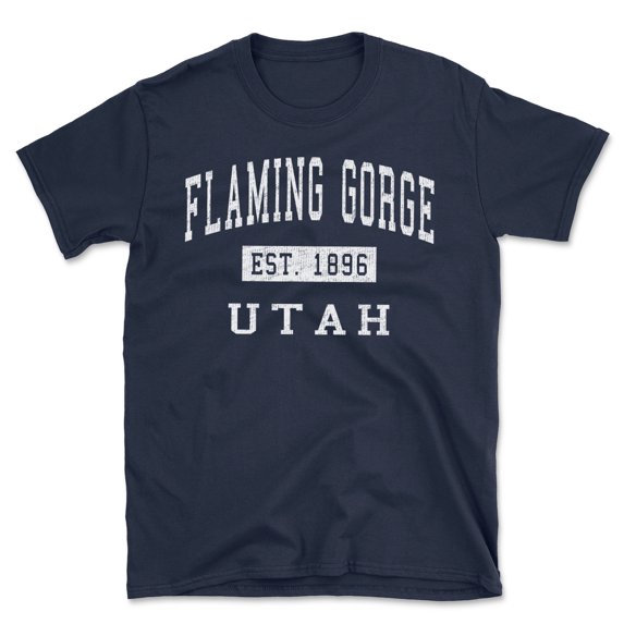 Flaming Gorge Utah Classic Established Men's Cotton T-Shirt
