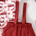 thumbnail image 5 of DHFJKG Baby Boy Clothes Outfits Gentlemen 2 Piece Sets Short Sleeve Prints Bow-Tie Romper Bodysuits Suspenders Shorts Valentine's Day Lovely Outfit, 5 of 7
