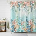 thumbnail image 2 of Shower Curtain Shell Starfish Bathroom Curtains with Hooks, Waterproof Fabric Ocean Coral Marine Life Green Bath Shower Curtains Set for Bathroom Bathtubs Decor 36x72 Inch, 2 of 9