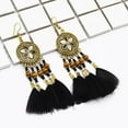 thumbnail image 3 of Bohemia Pendientes De Plumas Retro Cuelga Los Pendientes De Gota Joyería De Moda De Las Mujeres - Negro Fernando pendientes colgantes bohemios, 3 of 7
