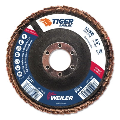 

Tiger Angled Flap Disc 7/8 in 60 Grit 10 per Box