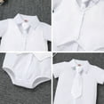 thumbnail image 6 of IBTOM CASTLE Baby Boys Baptism Christening Outfit Bowtie Romper Waistcoat Shorts Pants Wedding Party Formal Tuxedo Suit, 6 of 8