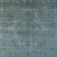 thumbnail image 1 of Ahgly Company Indoor Square Mid-Century Modern Cadet Blue Green Oriental Area Rugs, 7' Square, 1 of 6