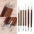 thumbnail image 2 of MIANGASTORE 6pcs Wooden Handle Pottery Clay Sculpture Carving Modeling Tools, 2 of 8