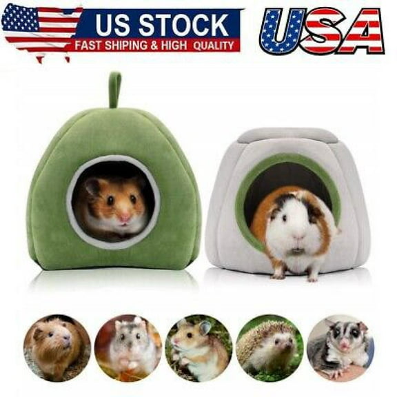 2xGuinea Pig Bed,Washable Cage Accessories Small Animal Hideout for Chinchilla