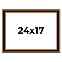 24x17 Frame Gold Brown Plein Air Vintage Solid Wood Picture Frame | 1.75 Inches Moulding Width |