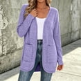 thumbnail image 3 of Auralook Women's Classic Solid Cardigans Long Length Long Sleeve Open Front Casual Cardigan Coat Soft Outwear, 3 of 6