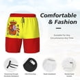thumbnail image 3 of Mens Spanish Flag 2 in 1 Quick Dry Swim Trunks with Compression Liner Beach Shorts, 3 of 6