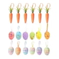 thumbnail image 2 of 18PCS Easter Tree Decorations,Easter Egg Ornaments and Carrot Hanging Ornaments,Colorful Foam Hanging Egg Ornaments Foam Glitter Artificial Carrots Home Party DIY Crafts(A), 2 of 9