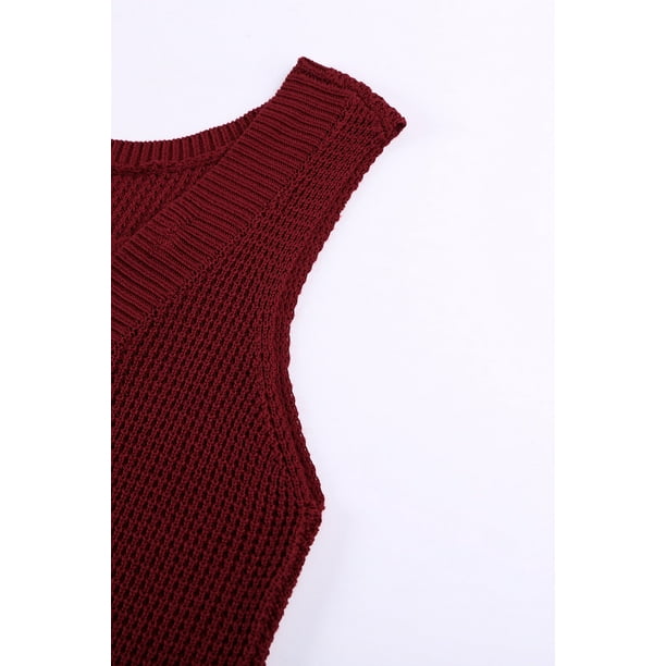 Knit Tank Top - Bright red - Ladies