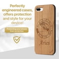 thumbnail image 2 of Case Yard Wooden Case Outside Soft TPU Silicone, Slim Fit Shockproof Wood Protective Phone Cover for Girls Boys Men and Women, Supports Wireless Charging Aries Sign Design case for iPhone-8-Plus, 2 of 7