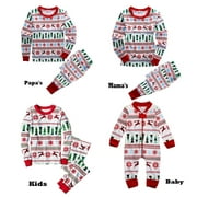 Bebiullo Family Matching Christmas Pajamas Set Snowflake Newborn Baby Infant Sleepwear Nightwear