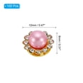 thumbnail image 2 of Unique Bargains 12 mm Pearl Sew on Rhinestones Metal Flatback Base Gems Crystals Light Pink 100 Pcs, 2 of 8