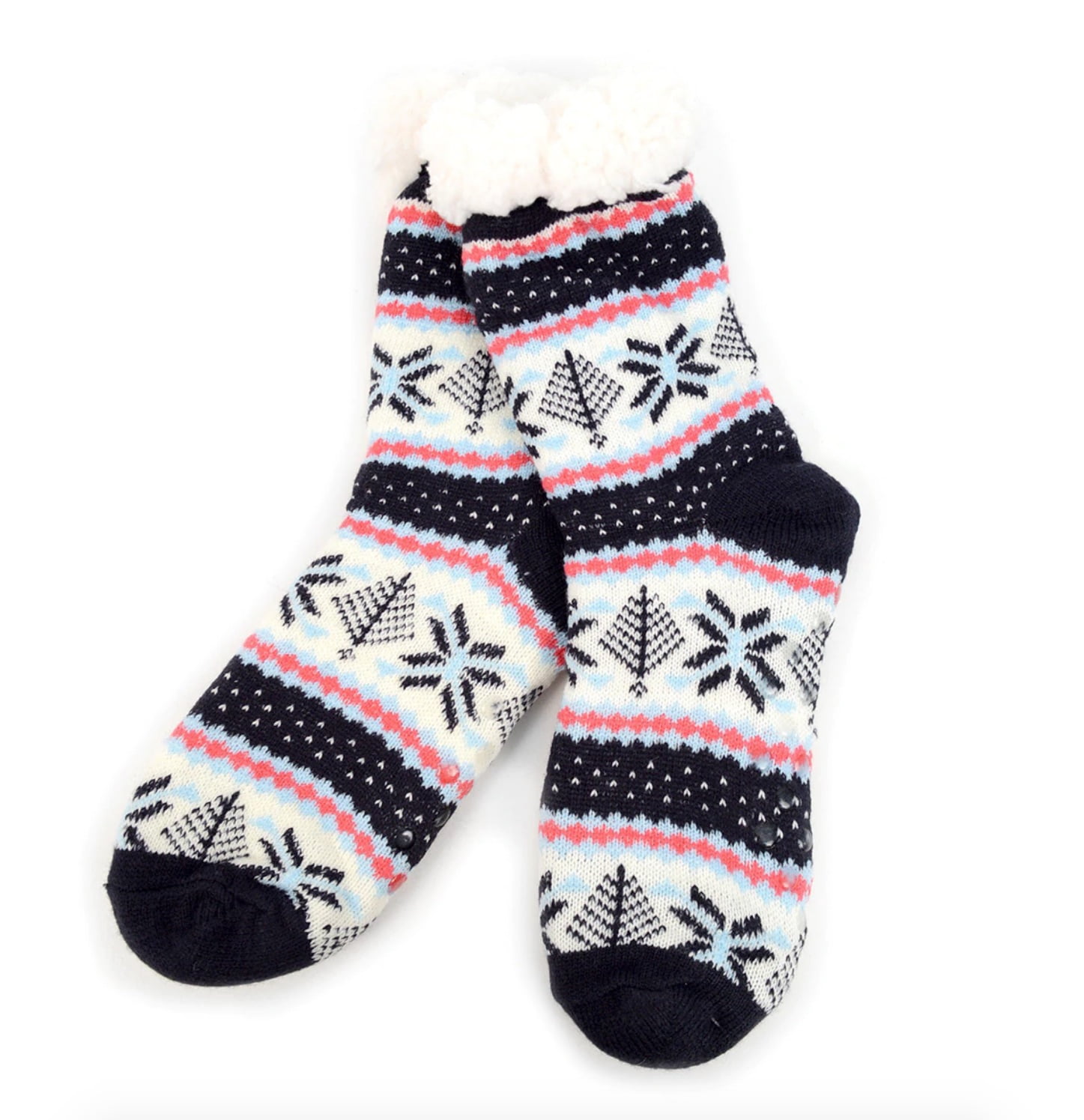 Urban-Peacock Women's Plush Knitted Fleece Sherpa Lined Slipper Socks ...