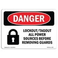 thumbnail image 1 of SignMission OS-DS-A-1218-L-1427 12 x 18 in. OSHA Danger Sign - Lockout Tagout All Power Sources, 1 of 1