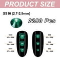 thumbnail image 2 of Piedras de strass redondas de fondo plano Uxcell, gemas de cristal de fondo plano para manualidades, ropa, decoración de arte de uñas en verde oscuro SS10, 2 of 7