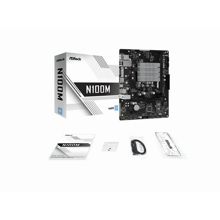 ASRock N100M Micro ATX (280) Motherboards - Intel, 1 DDR4 DIMM, 2