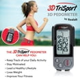 thumbnail image 3 of 3DTriSport Walking 3D Pedometer with Clip and Strap, Free eBook | 30 Days Memory, Accurate Step Counter, Walking Distance Miles/Km, Calorie Counter, Daily Target Monitor, Exercise Time (Grey/Black), 3 of 4