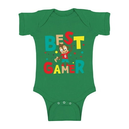 Awkward Styles Best Gamer Bodysuit Short Sleeve for Newborn Baby Funny Themed Party Outfit Cute Birthday Gifts for Boys Little Monkey Gamer Clothing Baby Shower Gifts Baby Boy Gaming (Best Clothes For Blacklight Party)