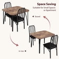 thumbnail image 3 of Dining Table Set for 2, 3 Piece Dining Room Table Set with Chamfer Design Table and 2 PU Cushion Chairs for Small Space, Apartment, Brown, 3 of 7