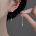 thumbnail image 2 of 925 Sterling Silver Cz Butterfly Dangle Earrings For Women Teens Pretty Butterfly Drop Tassel Earrings Droplet Chain[Z1], 2 of 2