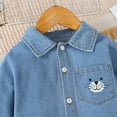 thumbnail image 4 of Little Girls Clothes Little Girls T-shirts 7 Years Little Girls Long Sleeve Lapel Denim T-shirts Top Blue, 4 of 7
