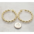 thumbnail image 3 of Sparkle Jewels Twisted Round Hoop Earrings for Women 14K Yellow Gold Plated Silver, 3 of 4