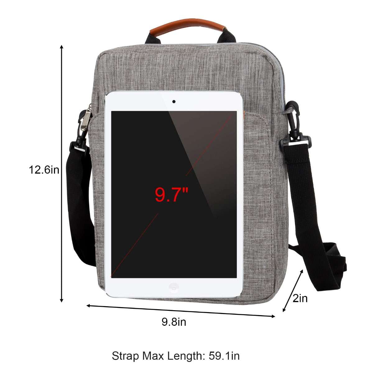 Deago Slim Laptop Bag 13 Inch,Laptop Sleeve with Strap,Laptop Case,Laptop Shoulder Bag,Computer Bag,Tablet Bag Men Women (Gray)