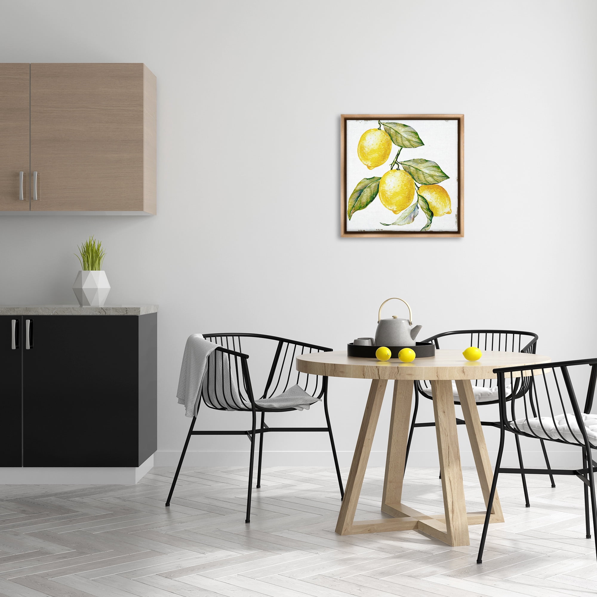 Stupell Industries Rustic Citrus Fruits Food & Beverage Painting Brown Floater Framed Canvas Art Print Wall Art, 25 x 25