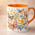 thumbnail image 2 of Lotusprint LLC 3D Illusion Butterfly Garden Accent Mug, Colorful Design Gift for Nature and Flower Lovers 11oz, Light Blue, 2 of 5