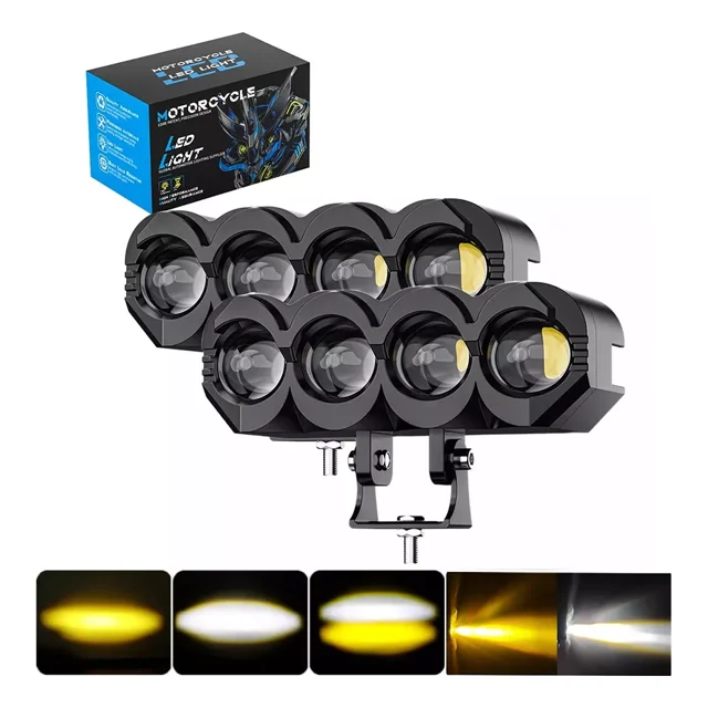 Par Faros Auxiliares Lupa Led Focos Luz 340w Para Auto, Moto