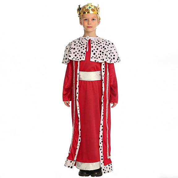 LIIPEE Boys King Costumes Kids Cute Robes Shawls And Headband Party Dress Up Clothes 3 Piece,3-5 Years