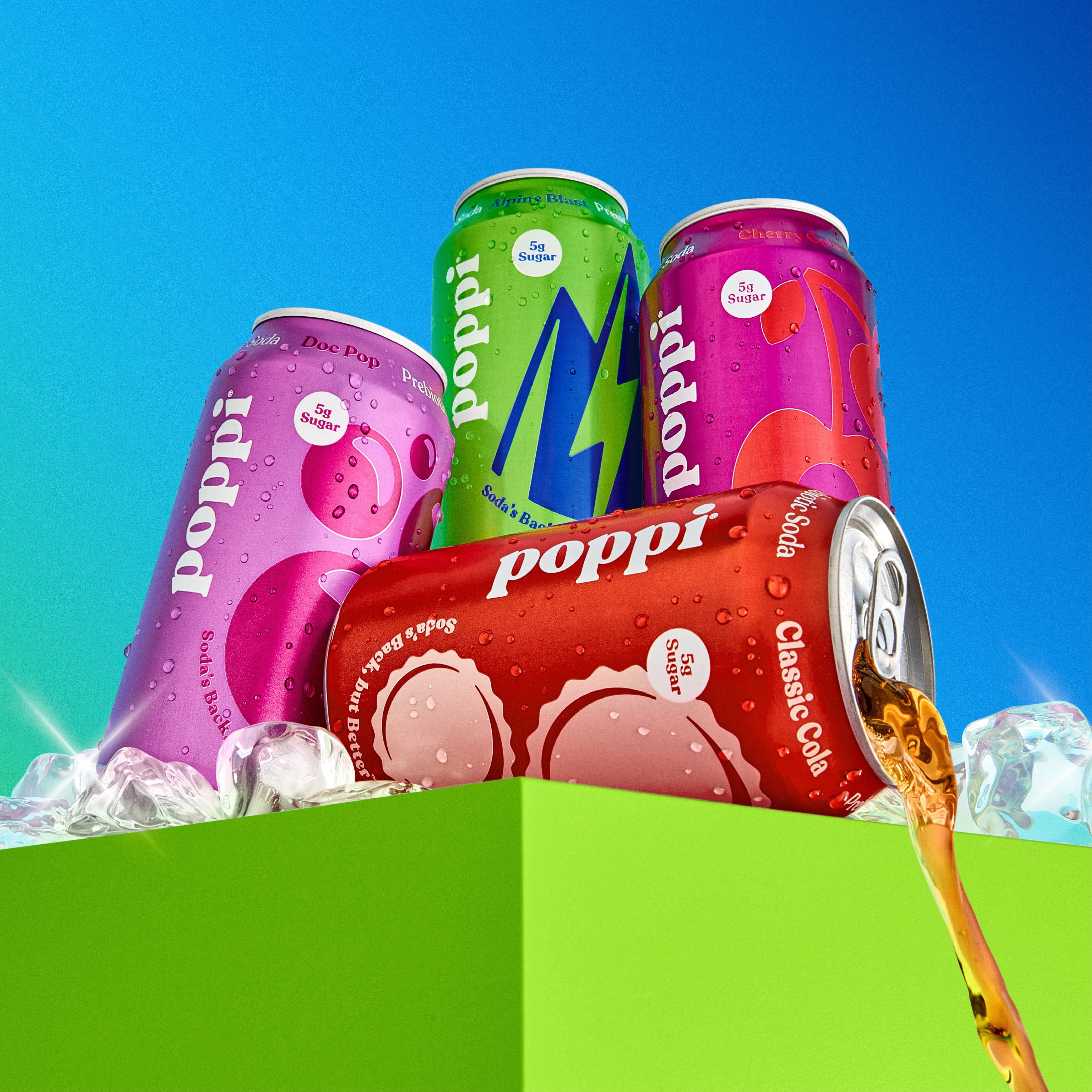 Poppi Prebiotic Soda, Soda Staples Variety Pack, 12 oz, 12 Pack Cans