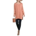 thumbnail image 2 of Doublju Women's Long Sleeve Round Neck Loose Fit Knit Sweater with Plus Size, 2 of 4